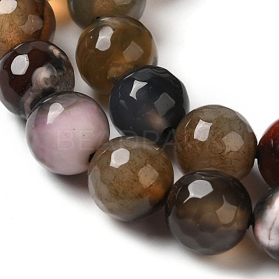 Dyed & Heated Natural Fire Crackle Agate Beads Strands G-P539-B01-04-1