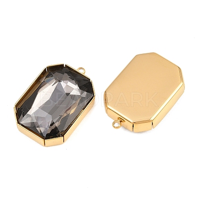 304 Stainless Steel & Glass Pendants STAS-G398-27G-03-1