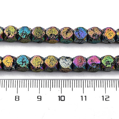 Electroplated Natural Lava Rock Beads Strands G-A256-C01-01G-1