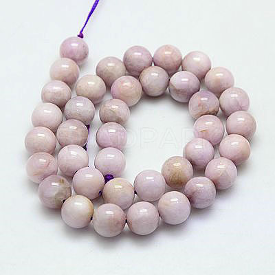 Round Natural Kunzite Beads Strands G-K068-28-12mm-1