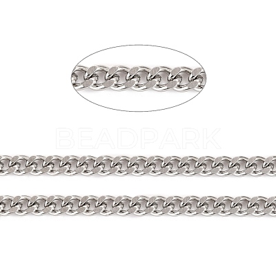 Tarnish Resistant 304 Stainless Steel Cuban Link Chains CHS-K016-03C-P-1