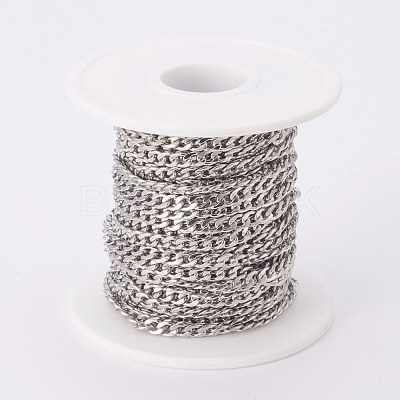 Tarnish Resistant 304 Stainless Steel Curb Chains CHS-F003-03P-C-1