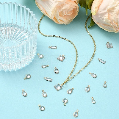 20Pcs Brass Cubic Zirconia Charms ZIRC-YW0001-12-1