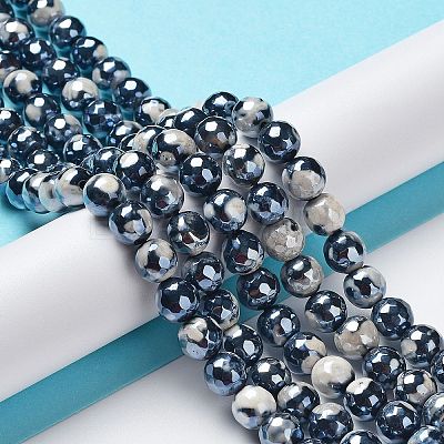 Electroplate Natural Fire Crackle Agate Beads Strands G-G0006-A01-03-1