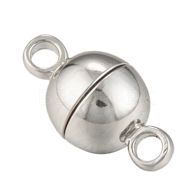 Rack Plating Brass Magnetic Clasps with Loops KK-F801-02A-P-1