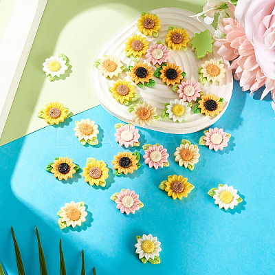 40Pcs 5 Colors Opaque Resin Decoden Cabochons CRES-TA0001-86-1