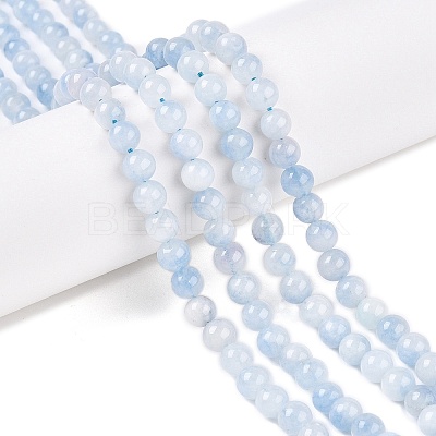 Dyed Natural White Jade Beads Strands G-T138-6mm-210-22-1