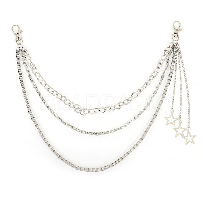 Alloy Star Charms 3 Layer Chain Belts for Pants FS-WG5CAFD-01-1