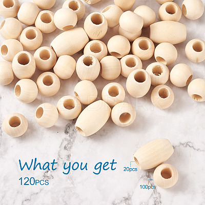 Natural Wooden Beads WOOD-TA0001-48-1
