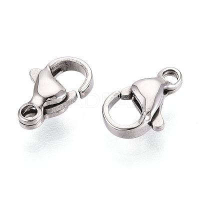 304 Stainless Steel Lobster Claw Clasps STAS-T065-10mm-34P-1