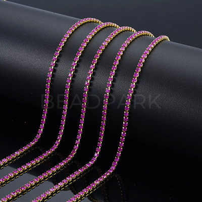 Brass Rhinestone Strass Chains CHC-N017-003B-B07-1