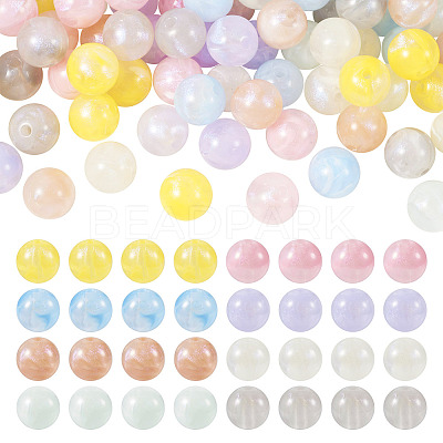 80Pcs 8 Colors Opaque Acrylic Beads OACR-TA0001-23-1