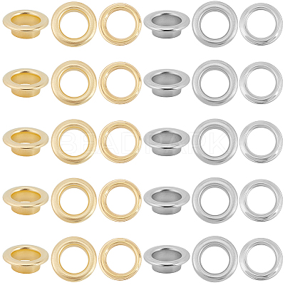 200Pcs 2 Colors Iron Grommet Eyelet Findings IFIN-GF0001-59C-1