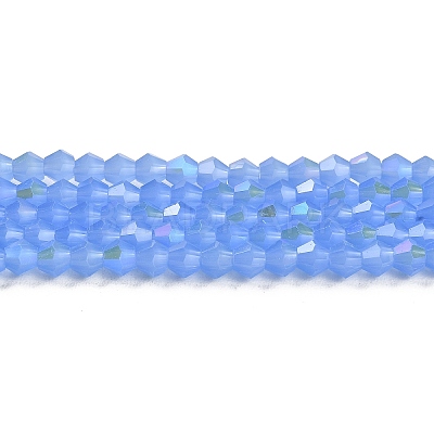 Imitation Jade Electroplate Glass Beads Strands GLAA-F029-J4mm-D04-1
