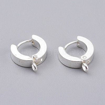 304 Stainless Steel Huggie Hoop Earrings Findings STAS-I167-01C-S-1
