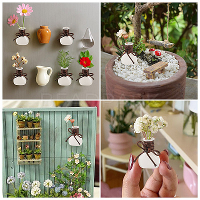 5Pcs Miniature Glass Vase Bottles with Polyester Cord AJEW-TAC00059-1