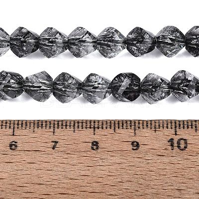 Crackle Transparent Glass Beads Strands GLAA-N068-02A-01-1
