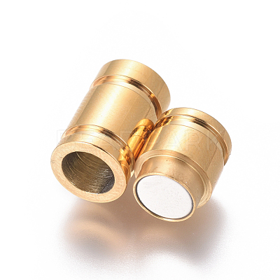 304 Stainless Steel Magnetic Clasps with Glue-in Ends STAS-G203-09G-1