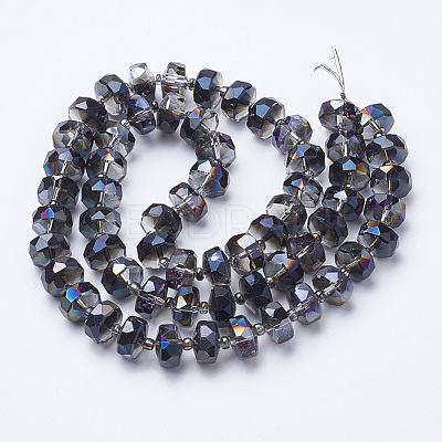 Electroplat Glass Beads Strands X-EGLA-Q092-10mm-D02-1