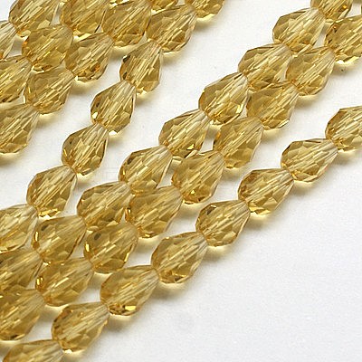 Transparent Glass Bead Strands GLAA-R024-6x8mm-14-1