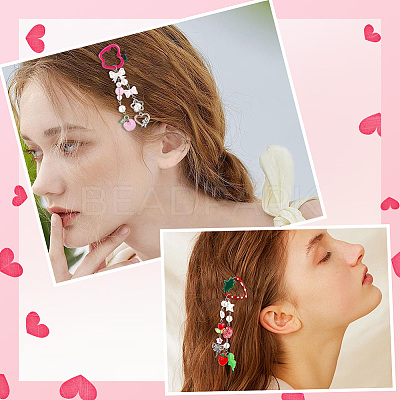 42Pcs 7 Styles Iron & Enamel Snap Hair Clips PHAR-SC0001-003-1