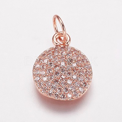 Brass Cubic Zirconia Charms KK-P134-25-1