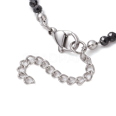 Natural Black Spinel &  Cultured Freshwater Pearl  Beads Beaded Bracelets for Woman BJEW-JB11268-1