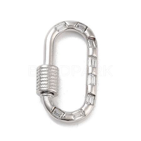 Brass Micro Pave Clear Cubic Zirconia Keychain Rings KK-M293-49P-1