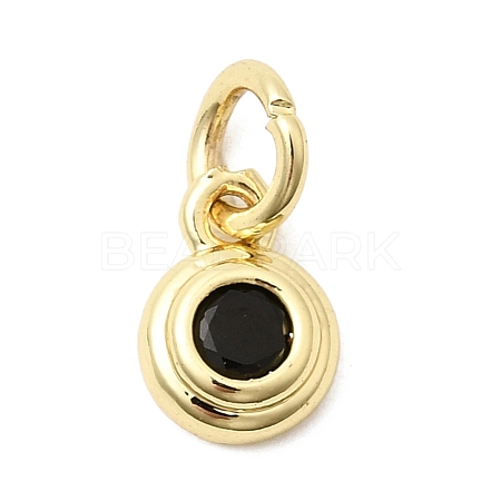 Brass Cubic Zirconia Charms KK-G554-02B-05-1