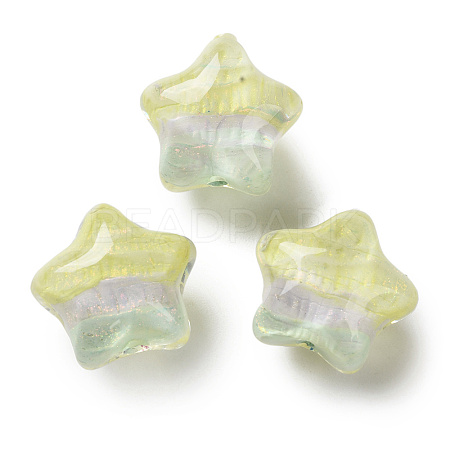 Gradient Color Transparent Hand-drawed Acrylic Beads TACR-P012-01B-13-1