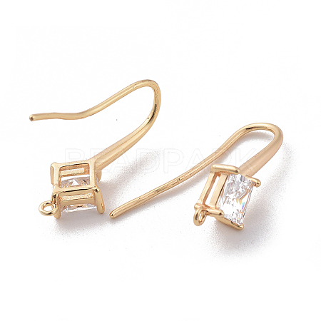 Brass Earring Hook X-ZIRC-Q019-002G-1