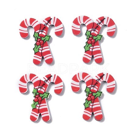 Christmas Style Printed Acrylic Cabochons X-MACR-O045-01F-1