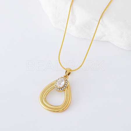 3Pcs Stainless Steel Teardrop Pendant Necklaces for Women UY8190-1