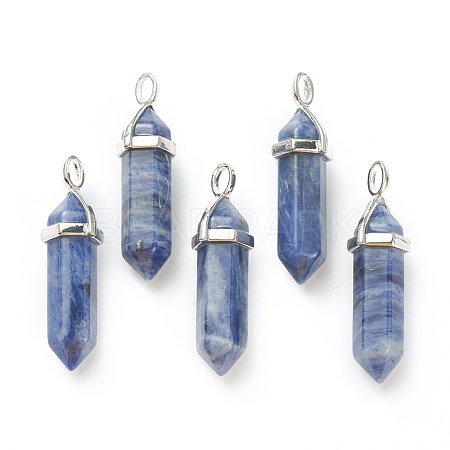 Natural Sodalite Pointed Pendants X-G-M378-01P-A18-1
