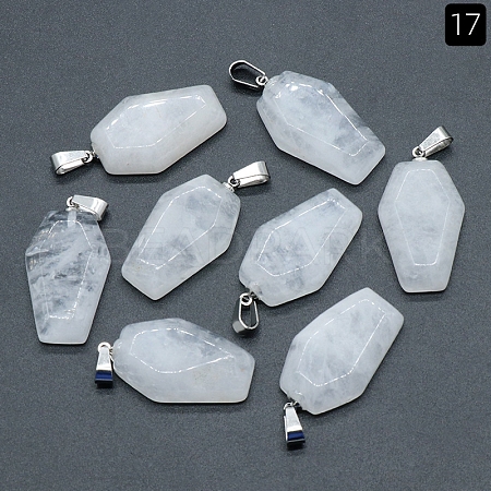 Natural Quartz Crystal Pendants PW-WG38001-17-1