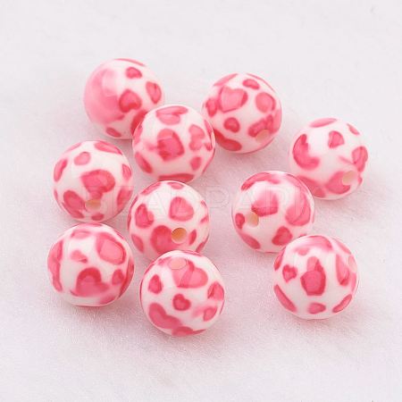 Spray Painted Resin Beads LS-GLAA-F049-A17-1