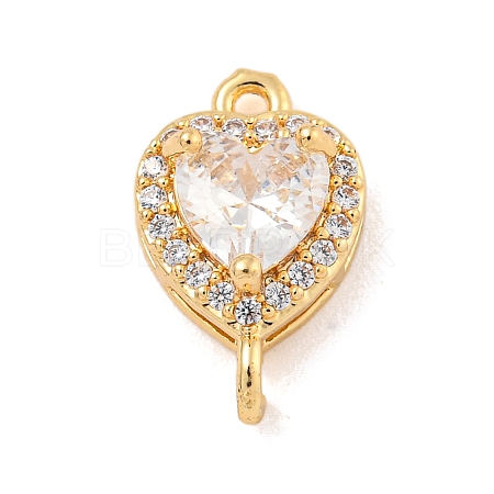 Brass Pave Cubic Zirconia Connector Charms KK-Z072-06G-02-1