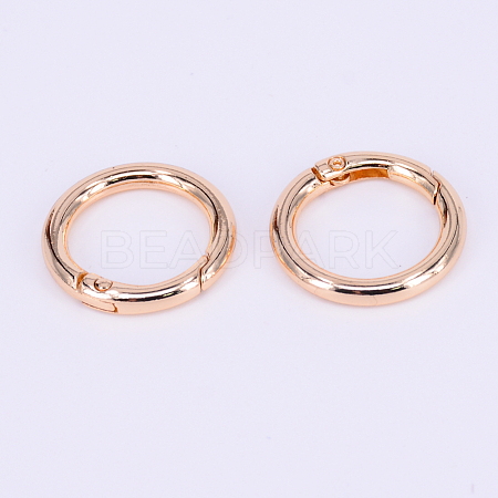 Zinc Alloy Spring Gate Rings PALLOY-WH0071-01B-LG-1