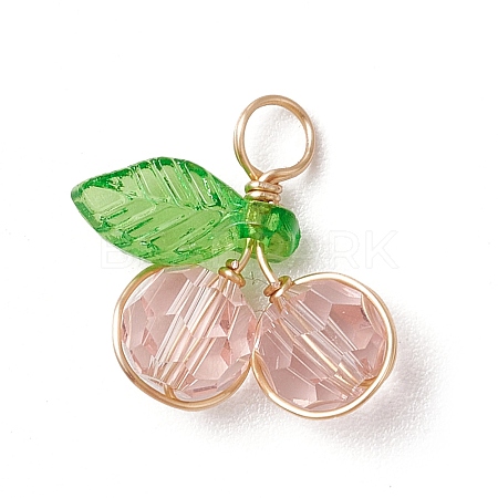 Cherry Glass Pendants PALLOY-JF03470-05-1