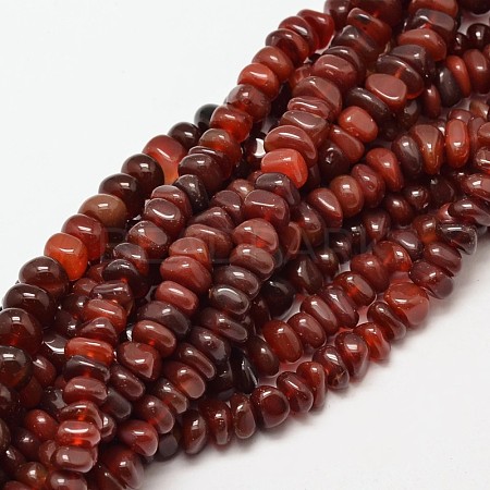 Dyed Natural Carnelian Chip Beads Strands G-P091-41-1