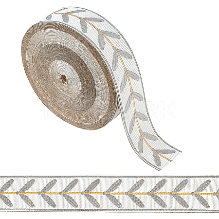 12M Polyester Jacquard Leaf Ribbon OCOR-OC0001-46C-1