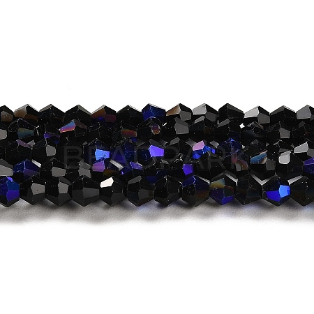 Transparent Electroplate Glass Beads Strands GLAA-F029-3mm-D02-1