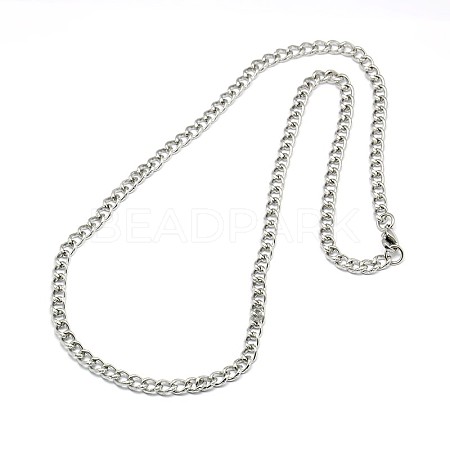 304 Stainless Steel Curb Chain/Twisted Chain Necklace Making STAS-A028-N134P-1
