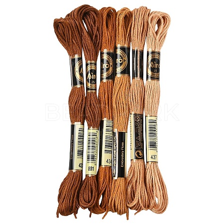 6Bundles 6 Colors Polyester Embroidery Floss OCOR-YW0001-24A-1