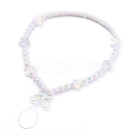 Transparent Acrylic Beaded Mobile Straps HJEW-JM00421-1