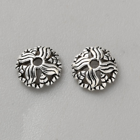 Retro 925 Sterling Silver Bead Caps LS-STER-WH0007-17C-AS-1