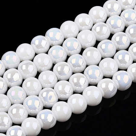 Electroplate Opaque Glass Beads Strands GLAA-T032-P4mm-AB02-1