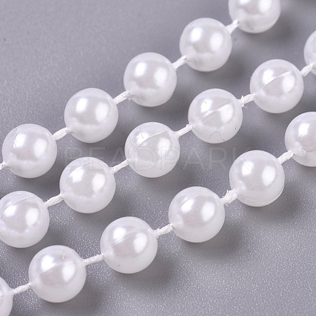 Handmade ABS Plastic Imitation Pearl Beaded Chains KY-WH0020-16-1