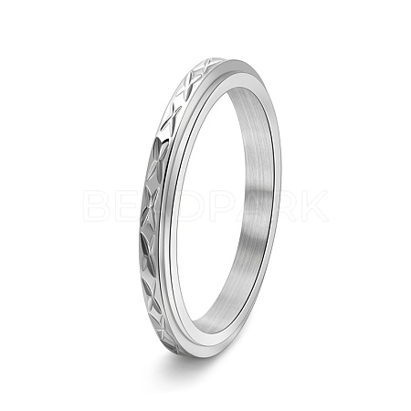 304 Stainless Steel Rotatable Finger Ring for Women Men PW-WG3B7F0-03-1