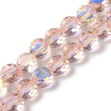 Transparent Electroplate Glass Beads Strands GLAA-Q099-D01-06-1
